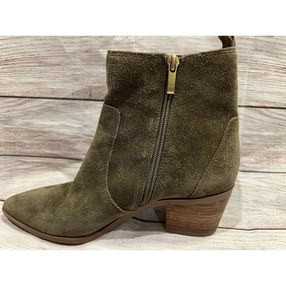 Franco Sarto Sager Suede Chelsea Ankle Boots in Olive Green Size 7 - Picture 6 of 11